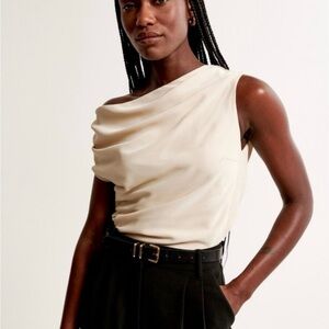 Abercrombie and Fitch cream one shoulder top NWT